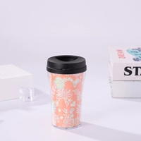 Gobelet de voyage personnalisable et réutilisable en plastique de 250 ml avec insert en papier DIY, tasse à lait à double paroi avec couvercle à clapet pour enfants
