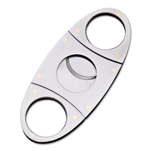 Cortador de Cigarros de Acero Inoxidable, Doble Cuchilla, Forma Redonda, Accesorio Portátil para Cigarros - Product Image 1