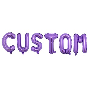 Balon foil ungu 16 inci kustom untuk dekorasi pesta balon Natal logam nomor alfabet perlengkapan pesta - Product Image 1