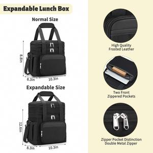Sac isotherme souple grand format avec compartiment à fermeture éclair pour dégagement facile, idéal pour le campus et les repas en extérieur - Product Image 2