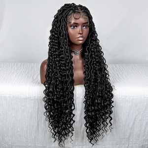 Perruque en dentelle tressée Boho Rive Locs perruque de cheveux au crochet perruque complète en dentelle synthétique frontale avec cheveux naturels de bébé Vente en gros - Product Image 5