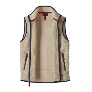 Chaleco de hombre retro de forro polar con cremallera completa, cuello desmontable, cálido y fácil de llevar, de doble cara, de piel de oveja sólida - Product Image 2