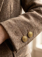 Kancing Tekan Berlapis Logam Seng Antik Warna Emas Kuno dengan Motif Medali Timbul Berpola Bunga Klasik untuk Jaket Tweed