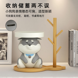 Shiba Inu Tray Ornament Synthetic Resins Irregular Shape Living Room Decoration Key Storage Housewarming Gift Cute Dog - Product Image 2