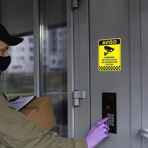 Etiqueta Adhesiva de Advertencia de Monitoreo en Español las 24 Horas, No Entrar de Forma Ilícita, Adhesivo Fuerte de PVC, Uso Agrícola - Product Image 3