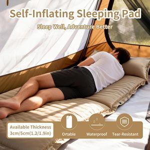 Sponge Filling Outdoor Portable Ultralight Camping <b>Inflatable</b> Sleeping Pad External Inflator Pump Sleeping Pad air Mattress - Product Image 2