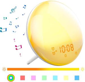 WiFi Thông Minh Đánh Thức Ánh Sáng Ngày Làm Việc Đồng Hồ Mặt Trời Mọc/Hoàng Hôn Mô Phỏng 4 Báo Động Hoạt Động Với Alexa Google Home App Điều Khiển Từ Xa - Product Image 3