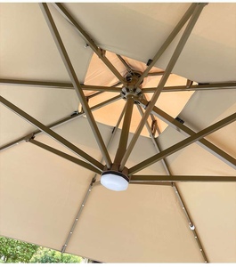 Sombrilla Romana <span class=keywords><strong>para</strong></span> Exteriores, Jardín y Patio con Base y Luces Solares, <span class=keywords><strong>para</strong></span> <span class=keywords><strong>Terraza</strong></span> de Villa, Protección Solar Grande - Product Image 4