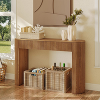 Ensemble de meubles de salon complet en bois massif de style moderne et luxueux Sageliving avec table console et rangement pour entrée