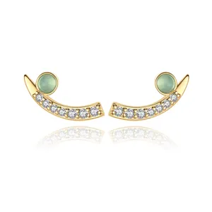 LUOTEEMI — boucles d'oreilles personnalisées, en argent Sterling 925 plaqué or 14K, bijoux inspirés par un styliste, en forme de pointes, vente en gros