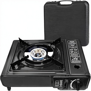 Réchaud à gaz portable en métal monobloc, 4 bouteilles de butane, camping en plein air, pêche, caravane, barbecue |   Allumage automatique de brûleur de qualité supérieure - Product Image 1