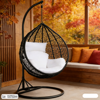 Fauteuil suspendu en forme d'œuf double personnalisable, fauteuil suspendu en forme d'œuf double, nid d'oiseau, fauteuil suspendu en rotin pour jardin, fauteuil suspendu pour bébé, cocon