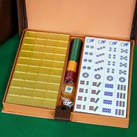 Vente en gros usine : Mahjong de Singapour en acrylique cristallin, ensemble complet de 160 tuiles lisses pour jeu manuel, avec boîte de rangement complète