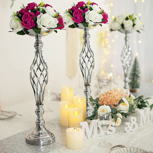 Flowers Metal <strong>Candle</strong> <strong>Holders</strong> Wedding Centerpiece Flower Rack Flowers Vases Candlestick Table Metal Stand Valentine Party Decor - Product Image 2