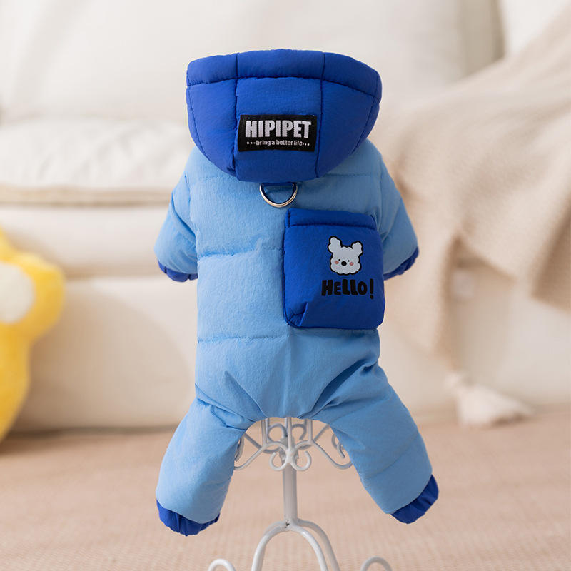 Blue bear down jacket