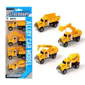 नई डिजाइन 1/55 मिश्र धातु धातु कार इंजीनियरिंग ट्रक खिलौना 4-टुकड़ा बच्चों के Diecast खिलौना वाहन