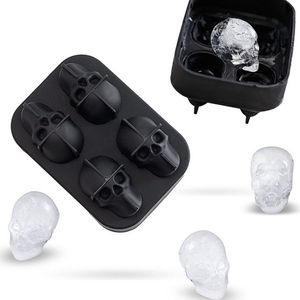 Molde de silicona para cubitos de hielo con forma de calavera, color negro, 4 piezas, para whisky, cócteles y fiestas - Product Image 4