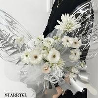 Papier d'emballage pour fleurs en cristal transparent 50*56cm, imperméable, en plastique OPP, pour la Saint-Valentin, vente chaude