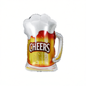 Ballon en forme de chopes de bière en aluminium 72 cm, design « Cheers », décoration de fête - Product Image 3