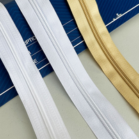Logo personnalisé pris en charge 4 #   Fermeture éclair en nylon pour robes de mariée et textiles de maison, 10 cm, tissage uni, extrémité ouverte