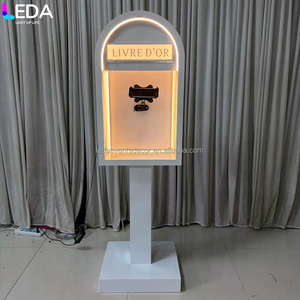 LEDA <span class=keywords><strong>Livre</strong></span> d'or audio de mariage, borne photo avec arche lumineuse LED et support de téléphone pour la décoration d'événements de mariage - Product Image 3