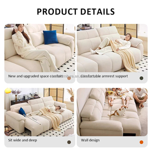 Divano Elettrico Regolabile con Funzione Retrattile Automatica in Tessuto per Piccoli Appartamenti Soggiorni Può Ospitare Tre Persone - Product Image 3