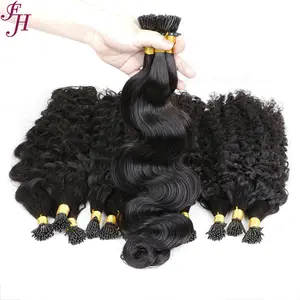 FH full stock double drawn i tip 1g human hair remy 26 inch long body wave i tip remy human hair extension