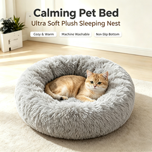 Coussin Apaisant Luxe 4cm en Fausse Fourrure pour Animaux, Toutes Saisons, Lavable, Antidérapant, Tapis Amovible S/M/L pour Chiens et Chats, Vente en Gros OEM - Product Image 1