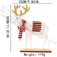 Figurine de renne de Noël en bois, décoration de table, faite à la main, pour cheminée, étagère, ornement d'hiver style ferme, cadeau