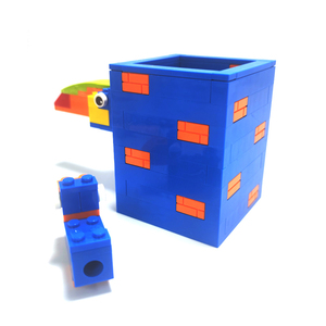 Caja organizadora ecológica de animales bonitos, soporte para bolígrafo, juego de bloques de <span class=keywords><strong>rompecabezas</strong></span> educativos especiales, portalápices de plástico para escritorio - Product Image 4