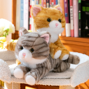 Penjualan langsung dari pabrik mainan mewah kucing berbaring boneka kucing duduk kreatif grosir boneka kucing jahe lembut mainan kucing - Product Image 3