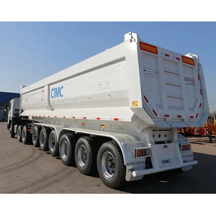 Huayuan 40ft 60ft 3/4/5 asse 40 Ton 60 tonnellate 70t attrezzature per il trasporto di pietra Tilt Dump Cargo semirimorchio
