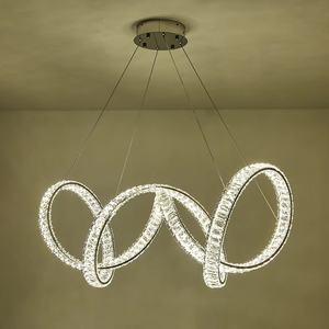 Lustre LED de luxe moderne personnalisé à double hélice suspension pour villa, hôtel, restaurant, chambre, cristal décoratif - Product Image 3