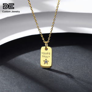 DE Star Yours Truly Fine Lien Chaîne Collier À La Mode 925 Pendentif Collier 14K Or En Argent Sterling 925 Bijoux pour Femmes - Product Image 2