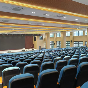 Sillas Plegables de Plástico PP con Patas de <span class=keywords><strong>Hierro</strong></span>, Color Azul, para Auditorio, Iglesia, Escuela, Teatro, Hogar y Oficina, Venta al Por Mayor - Product Image 6