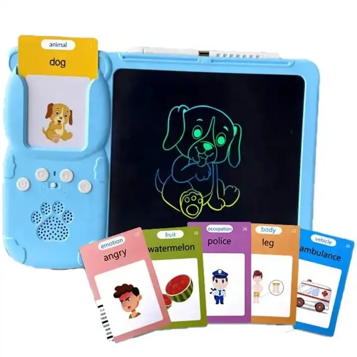 Macchina per l'apprendimento precoce giocattolo educativo Montessori 2 In 1 leggere e scrivere giocattoli per l'apprendimento con 112 schede Flash parlanti