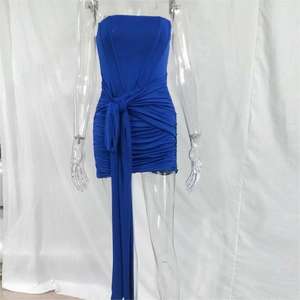 Vestido Corto Sexy sin Tirantes Azul <span class=keywords><strong>Carrion</strong></span> de Diseño Elegante para Mujer, Vestidos de Noche a la Moda - Product Image 3