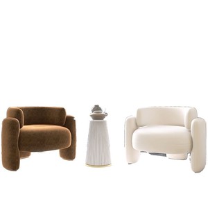 Sofá Individual Nórdico para Sala <span class=keywords><strong>de</strong></span> Estar, Dormitorio, Recepción, Salón <span class=keywords><strong>de</strong></span> Belleza, Área <span class=keywords><strong>de</strong></span> Descanso, Estilo Crema, Sillón Perezoso - Product Image 5