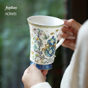 Jingdezhen Aowei High White Porcelain <b>Ceramic</b> <b>Mug</b> Couple Cup Household Drinking Tea Cup Master Cup Coffee Cup - Product Image 2
