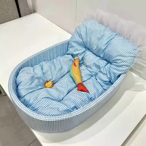 Macaron hondenbed huisdiernest kattennest vier seizoenen universeel geruit doek type diepe slaap huisdierbenodigdheden - Product Image 4