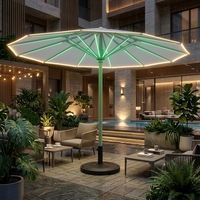 Sombrilla Cantilever Resistente con Rotación de 360 Grados, Poste de Aluminio y Tela Resistente al Viento para Cafés, Hoteles, Patios y Exteriores