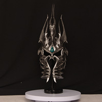Nuevo Casco del Rey Lich de World of Warcraft, Réplica Personalizable 1:1, Modelo Metálico Fundido y Grabado, Accesorio de Juego