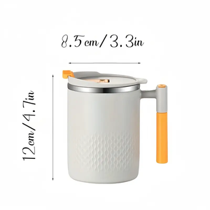 Mug à café en acier inoxydable de 15 oz à double paroi isolé sous vide avec couvercle pour café, thé, bureau, voyage - Product Image 4