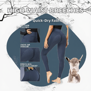 Culottes d'équitation pour femmes, taille haute, spandex/polyester, siège intégral, collants d'équitation, 2 poches, respirants, extensibles dans les quatre sens - Product Image 2