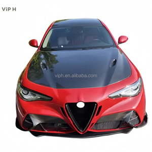 Nuovo Paraurti Anteriore in Fibra di Carbonio di Alta Qualità per <span class=keywords><strong>Alfa</strong></span> Romeo <span class=keywords><strong>Giulia</strong></span> Quadrifoglio 2017+ Stile Quadrifoglio con Fissaggio a Vite Nero - Product Image 3