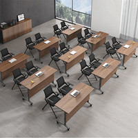 Table de formation mobile pliable en bois massif, table de conférence commerciale, mobilier de bureau écologique et durable, vente en gros