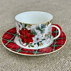 Ensemble de vaisselle Euro en céramique de la <span class=keywords><strong>collection</strong></span> Winterfest, ensemble de vaisselle en céramique et en porcelaine avec motif de cloche de Noël festif et de vacances - Product Image 5