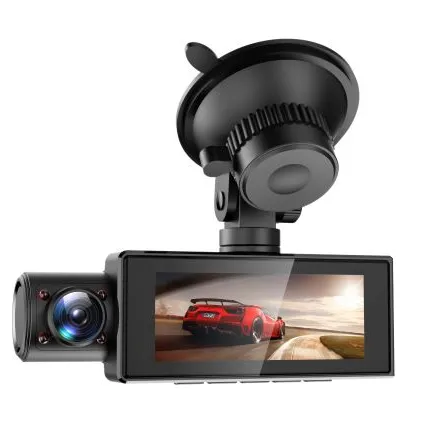 Caixa de carro com 3 lentes, caixa preta com display de velocidade de condução gps, 1080p, câmera de condução, gravador de visão noturna, modo de estacionamento 24h, h.264 dashcam