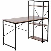 Bureau d'ordinateur industriel avec étagères de rangement à 4 niveaux Bureau de bibliothèque moderne simple