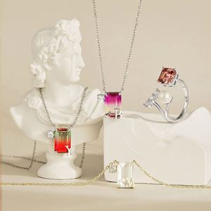 Dylam New Arrival <b>Initial</b> Letter <b>Necklace</b> S925 <b>Silver</b> 5A Zirconia Y Alphabet 26 Letters Gradient Color Crystal Pendant <b>Necklace</b> - Product Image 6